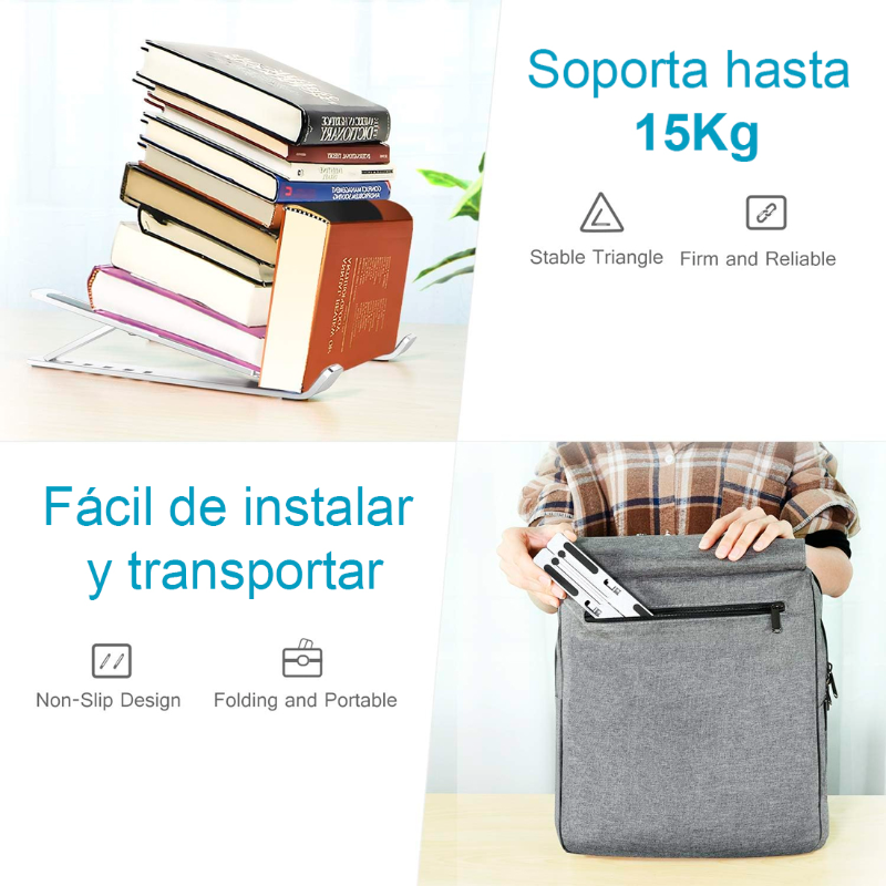 SOPORTE METALICO PLEGABLE PORTA NOTEBOOK/TABLET