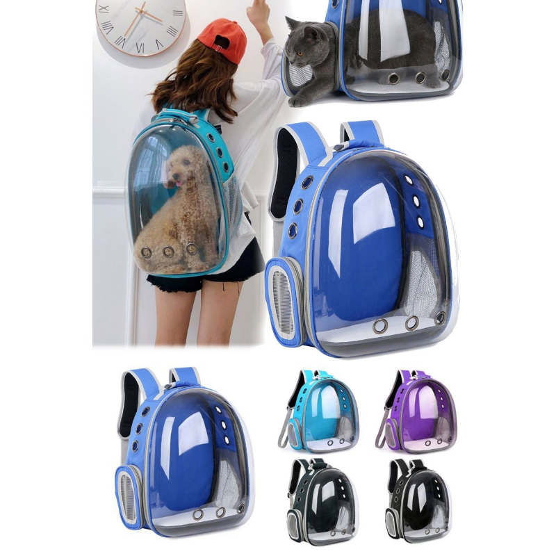 Mochila Transportadora Mascotas Gato Perro Capsula Burbuja