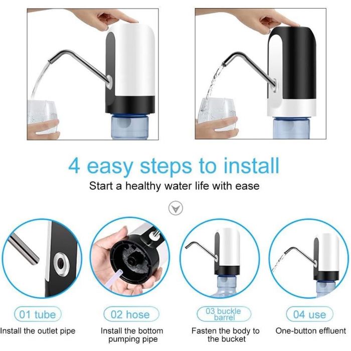 DISPENSER AUTOMÁTICO RECARGABLE USB PARA BIDONES DE AGUA