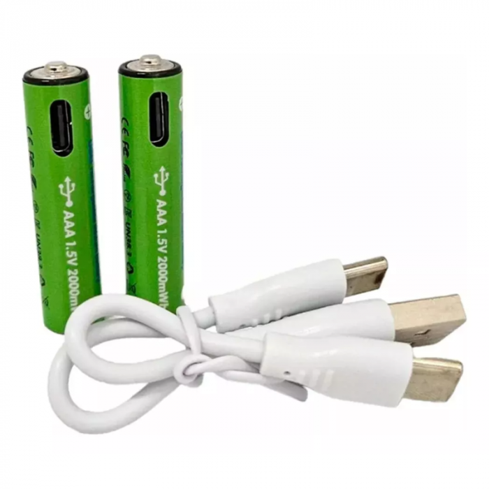 PILAS AAA RECARGABLES CON CABLE USB 1200MAH MAYOR DURACIÓN