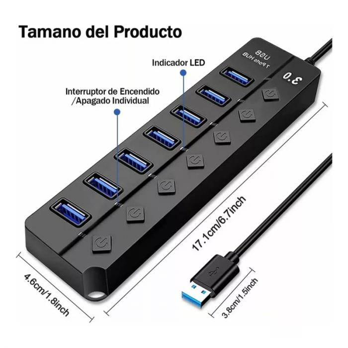 HUB DE 7 PUERTOS USB 3.0